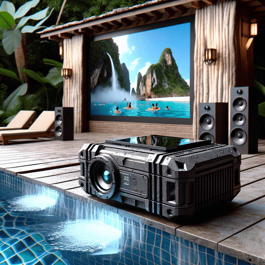 Experience Poolside Cinema with This Rugged Tablet Featuring a Laser Projector and Waterproof Speakers