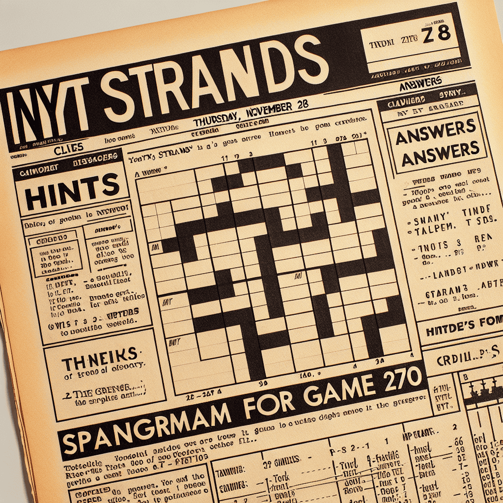 NYT Strands: Hints, Answers, and Spangram for Game 270 on Thursday, November 28