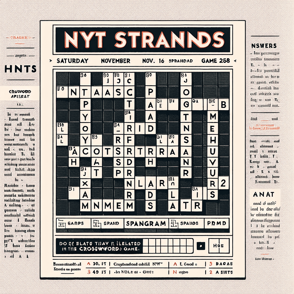 NYT Strands: Hints, Answers, and Spangram for Saturday, November 16 (Game 258)