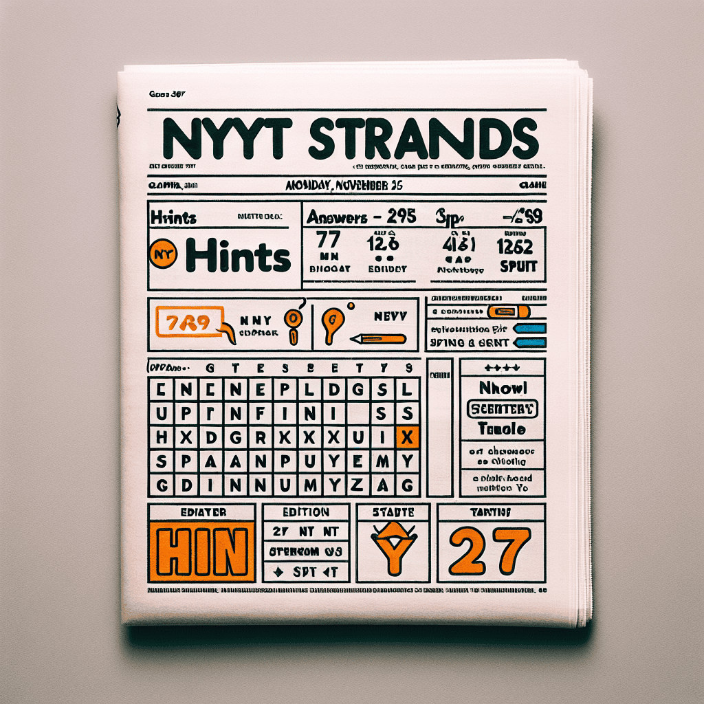 NYT Strands Today: Hints, Answers, and Spangram for Monday, November 25 (Game 267)