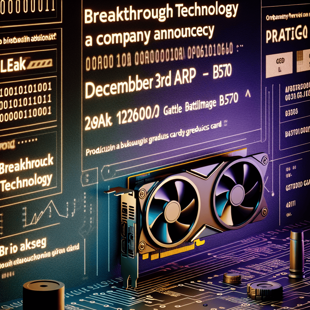 Intel Announces Arc Desktop GPU Launch on December 3; Battlemage B570 Leak Suggests a Potential Budget-Friendly Graphics Card
