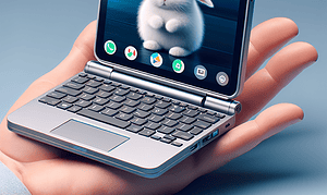 Adorable Convertible Laptop: A Mini PC with Touchscreen, Battery, and Keyboard