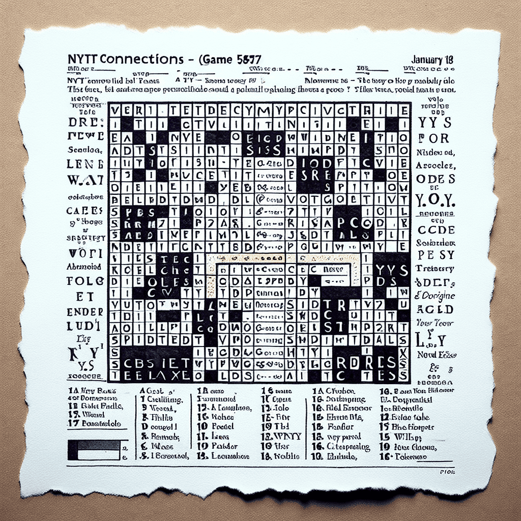 Hints and Solutions for NYT Connections - January 18 (Game 587)