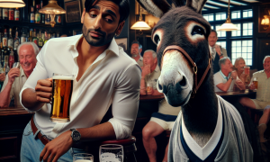 Squarespace's 2025 Super Bowl Ad Showcases Saltburn Star and a Donkey in a Pub Setting