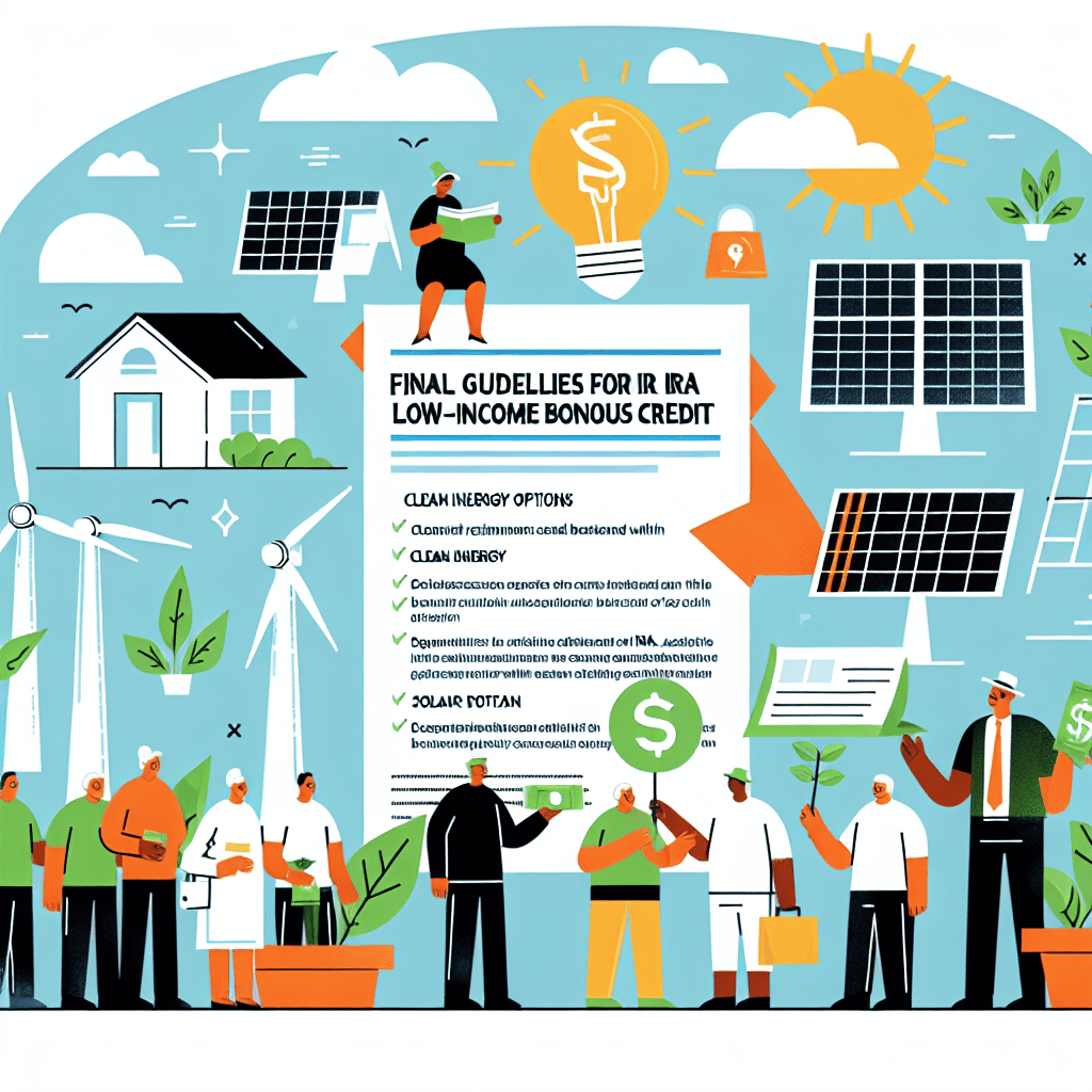 Treasury Unveils Final Guidelines for IRA Low-Income Bonus Credit with Expanded Clean Energy Options