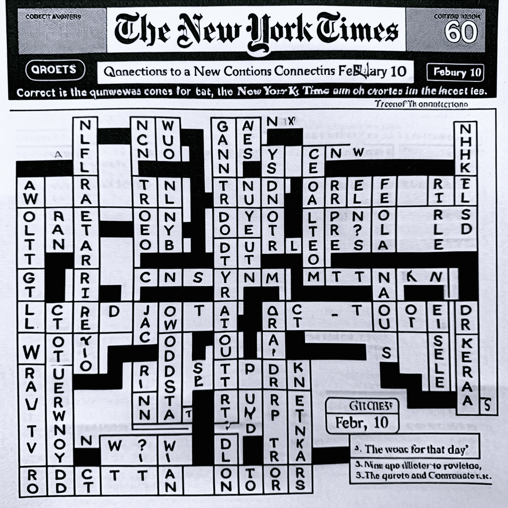 Hints and Solutions for NYT Connections Game 610 - February 10